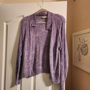 Purple zip up sweater